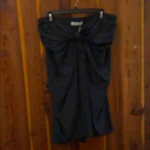 Boutique Bought Black Strapless Silk Dress